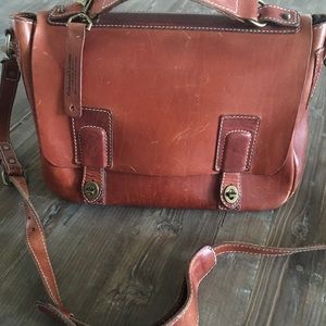 Bison Leather Messenger Bag/Concealed Carry Pocket